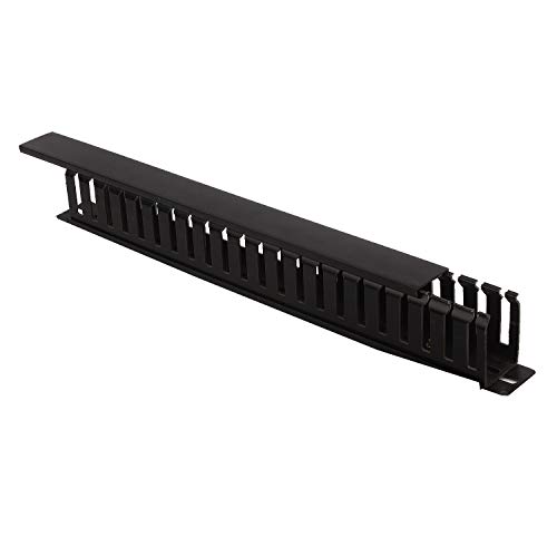 Image of 1U 22 Slot Rack Mount Horizontal Cable Manager Duct Raceway for 19 inch Server Rack - 3 Pack
