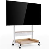 Support TV à Roulettes Universel : le support TV mobile s'adapte à la plupart des écrans plats/incurvés LCD/LED/OLED de 40 à 85 pouces, convient pour Sony/Samsung/Sharp/TCL/LG, etc. Le support TV s'adapte aux VESA 100 x 100 mm à 600 x 400 mm. Convient aux grands téléviseurs jusqu'à 60 kg maximum