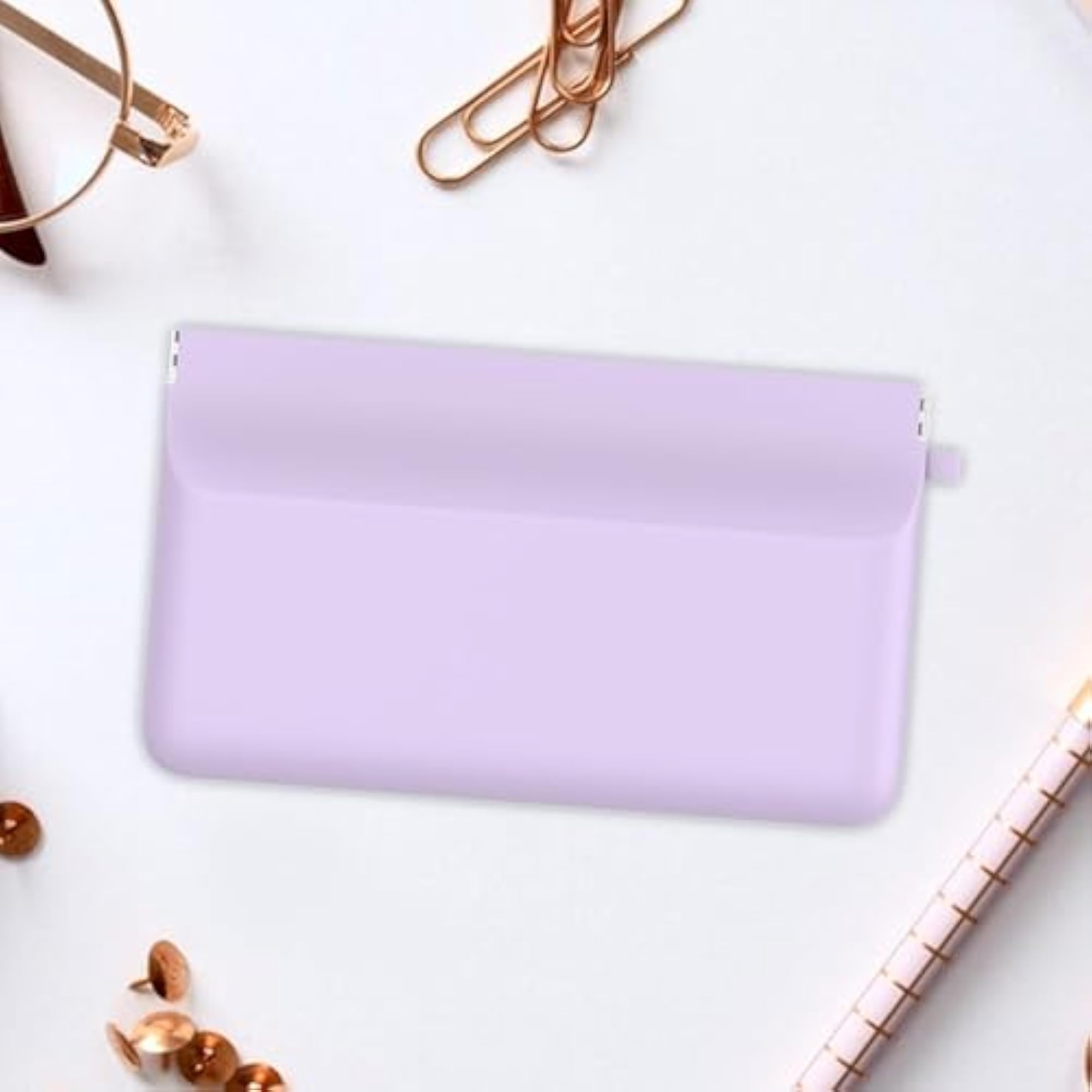 Small Makeup Bag Squeeze Top Cosmetics Bag, Purple