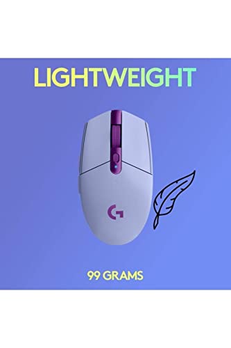 305 LIGHTSPEED Mouse Gaming Wireless, Sensore 12K HERO, 12.000 DPI, Design Leggero, 6 Pulsanti Programmabili, Batteria 250 Ore, Memoria Integrata, PC/Laptop - Lilla - Mouse gaming - Immagine 3
