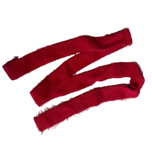 BLACKNANA Knit Scarf for Women Long Skinny Belt Necktie Imitation Mink Hair Photo Props Long Neckerchief Skinny Scarf Necktie4