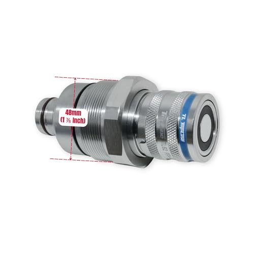 Image of 1 /2 inch Body Hydraulic Quick Connect Cartridge Coupler, Aftermarket Replacement for 4BD4FH Female FFH, Flat Face, ISO 16028, Heavy-Duty Hydraulic Coupling for Bobcat & Kubota Manifolds | Model TL62
