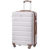 COOLIFE-Suitcase-Trolley-Carry-On-Hand-Cabin-Luggage-Hard-Shell-Travel-Bag-Lightweight-with-TSA-Lock-and-2-Year-Warranty-Durable-4-Spinner-Wheels-WhiteBrown-S20-inchcarry-on COOLIFE Suitcase Trolley Carry On Hand Cabin Luggage Hard Shell Travel Bag Lightweight with TSA Lock and 2 Year Warranty Durable 4 Spinner Wheels (White/Brown, S(20 inch)_carry on)