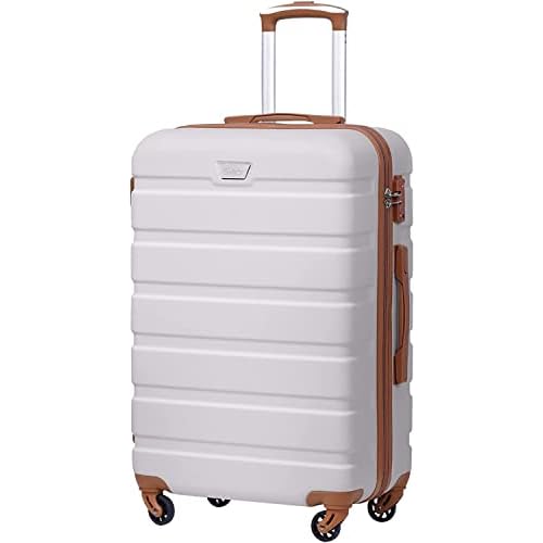 COOLIFE-Suitcase-Trolley-Carry-On-Hand-Cabin-Luggage-Hard-Shell-Travel-Bag-Lightweight-with-TSA-Lock-and-2-Year-Warranty-Durable-4-Spinner-Wheels-WhiteBrown-S20-inchcarry-on COOLIFE Suitcase Trolley Carry On Hand Cabin Luggage Hard Shell Travel Bag Lightweight with TSA Lock and 2 Year Warranty Durable 4 Spinner Wheels (White/Brown, S(20 inch)_carry on)
