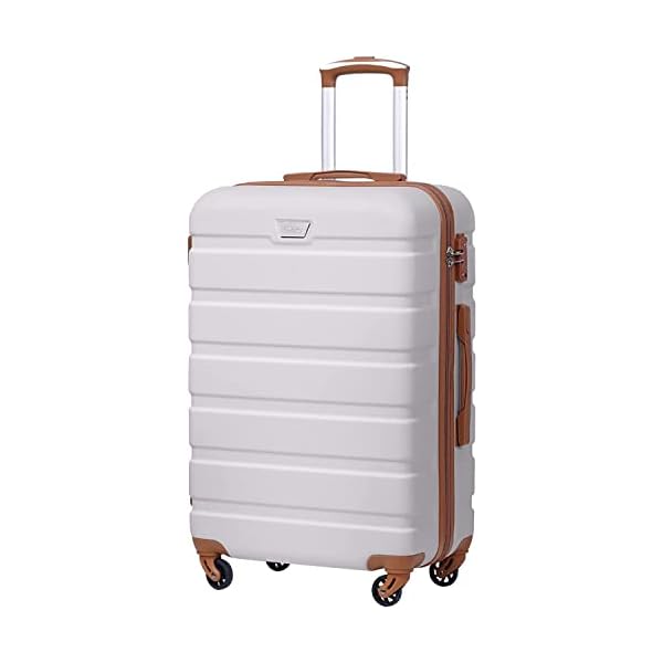 COOLIFE-Suitcase-Trolley-Carry-On-Hand-Cabin-Luggage-Hard-Shell-Travel-Bag-Lightweight-with-TSA-Lock-and-2-Year-Warranty-Durable-4-Spinner-Wheels-WhiteBrown-S20-inchcarry-on COOLIFE Suitcase Trolley Carry On Hand Cabin Luggage Hard Shell Travel Bag Lightweight with TSA Lock and 2 Year Warranty Durable 4 Spinner Wheels (White/Brown, S(20 inch)_carry on)
