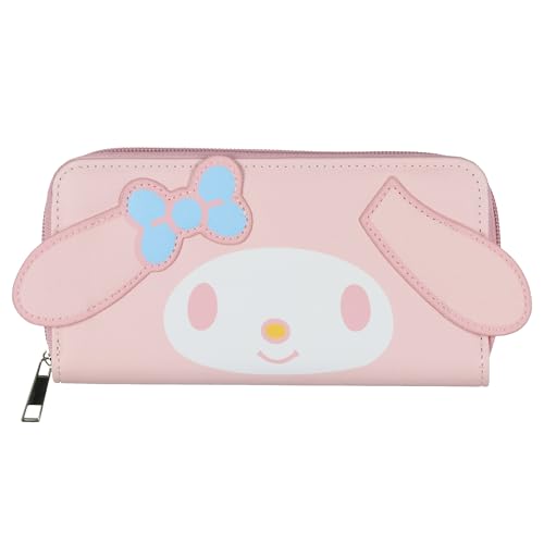 Fast Forward Hello Kitty and Friends My Melody Wallet 3D Ears Saffiano Faux Leather Zip Around Clutch
