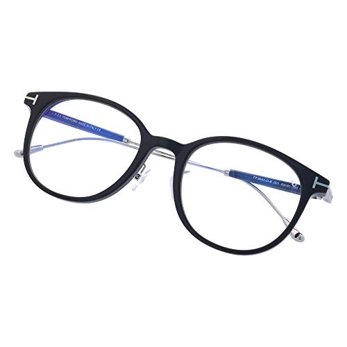Tom Ford - Ft5644-D-B Shiny Black Round Men Eyeglasses - 52Mm #TOP6