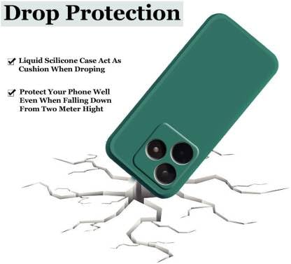 Image of A rtistque Liquid Silicone Back Cover Case for Realme C53 Shockproof TPU Soft Flexible with Camera Protection - Green
