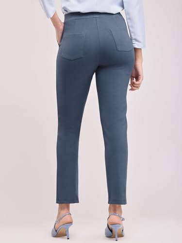 Image of FableStreet Women Formal Trousers | Tapered Fit Mid Rise Ankle Length Design | Solid Pattern & Plain Weave Fabric | Office Wear & Business Casual Pants