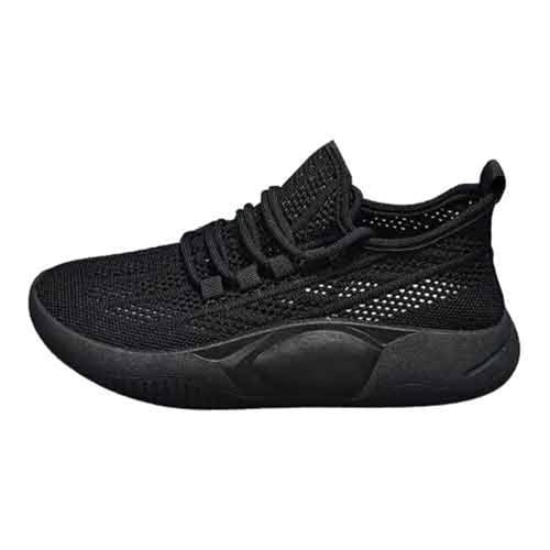 Zapatillas descalzas para mujer, con cordones, transpirables, ligeras, transpirables, atléticas, para el tiempo libre, senderismo, senderismo, trekking, Negro , 39 EU