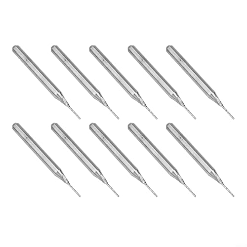 Honseadek 10 fresas de carburo de 0,7 mm para grabado de PCB y fresado CNC, herramienta de fresado de vástago de 1/8 para metal, madera y fibra de vidrio