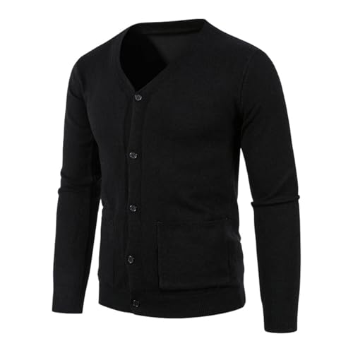 Men's Autumn Winter Slim Fit Casual V-Neck Knit Sweater Cardigan