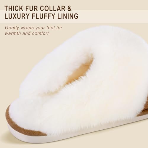 Parlovable Women Slippers with Memory Foam, Fuzzy Warm Bedroom House Shoes, Fluffy Winter Indoor Outdoor Anti-Skid Sole3