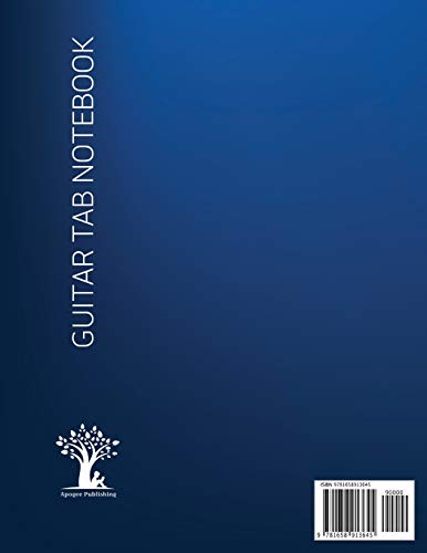 Guitar Tab Notebook: 6 String Guitar Chord and Tablature Staff Music Paper for Guitar Players, Musicians, Teachers and Students (8.5"x11" - 110 Pages) (Guitar Manuscript Books) image 4