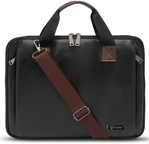VISMIINTREND Stylish Vegan Leather Office Laptop Handbag Briefcase Messenger Shoulder Bag for Men and Women | Fits 13",14", 15.6 Inch Macbook Laptops, Birthday, Rakhi, Corporate Gifts, Unisex