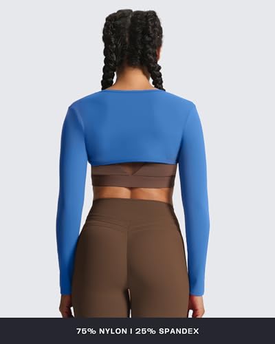Image of Aoxjox Women's Lexi Lined Bolero Shrug | workout long sleeve,waist-defining cropped fit,open front cardigan,buttery soft fabric,layering,yoga,gym,daily wear