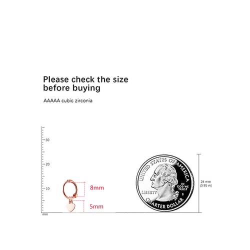 Mini Love Heart Dangle Small Hoop Earrings for Women Teen Girls S925 Sterling Silver Cartilage Small Tiny Cute Sleeper Dainty Huggie Hoops Jewelry Birthday Gifts for Mother Best Friend 14K Rose Gold4