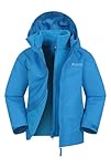 Mountain Warehouse Fell Kids 3 in 1 Jacket - Water-Resistant Triclimate Raincoat, Detachable Inner Coat & Packaway Hood - Spring Summer, Walking, Hiking & Outdoors Cobalt Kids Size 11-12 Years