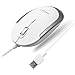 Macally Silent Wired Mouse - Slim & Compact USB Mouse for Laptop/Desktop Windows PC or Apple Mac - Designed with Optical Sensor & DPI Switch - Simple & Comfortable Wired Computer Mouse (White)