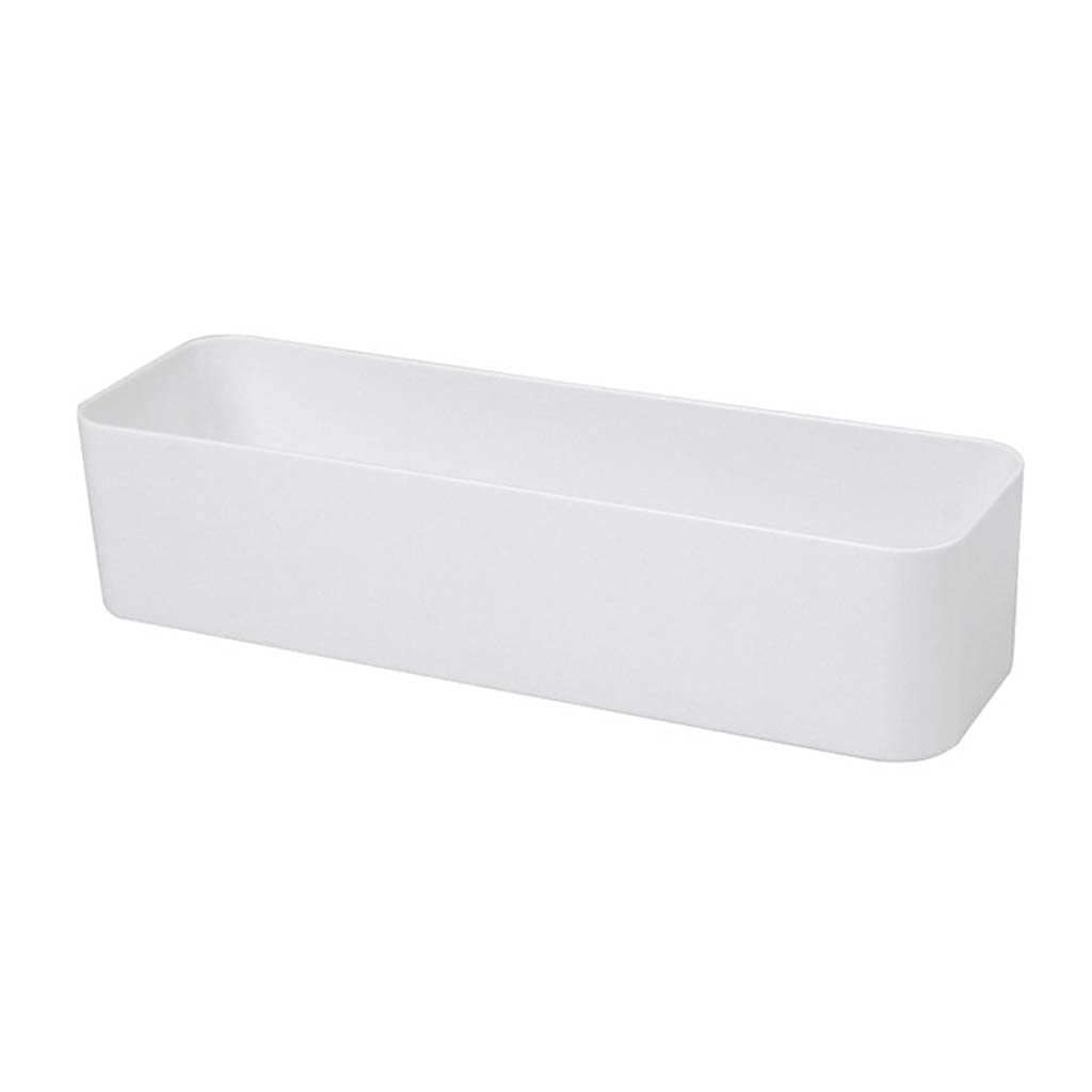 Xanhoy Long Sundries Container For Kitchen Bathroom Office Dorm White Adhesive Mount Storage Organizer Wall-Mounted Storage Box