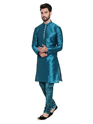 Image of HUZUR Mens Silk 6 Loop Kurta Pajama