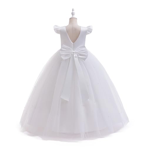 Glamulice Flower Girls Satin Tulle Bridesmaid Dress Long A Line Wedding Birthday Pageant Party Dresses2