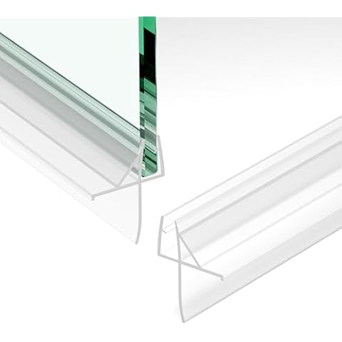 EASYWORC 36" Shower Sweep with Drip Rail, Bottom Seal Strip for Frameless 1/4" Glass Shower Doors, Water Leak Protection, 2 PCS Cover