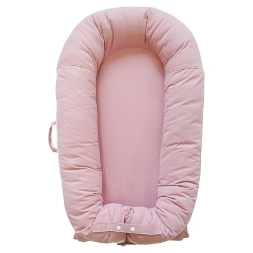 Image of Deluxe Infant Lounger, Baby Lounger Cover for Baby Girls & Boys, Newborn Essentials for Baby 0-12 Months, 100% Cotton (Mistyrose)