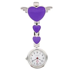 iplusmile Sisterhorloge zakhorloge hangend zakhorloge decoratief minihorloge draagbaar hartvormig horloge voor dames meisjes paars, paars, 8X4CM