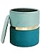 JOHEE Pouf Contenitore Sgabello in Velluto Poggiapiedi Puff Rotondo Coperchio Rimovibile Moderno per Tavolo da Trucco Toeletta Salotto Corridoio Camera Metallo Dorata Vert