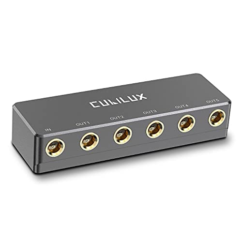 Cubilux 5-Way Quarter Inch Signal Splitter, Passive 1/4&rdquo; Audio Splitter, 6.35mm Multiport Aux...