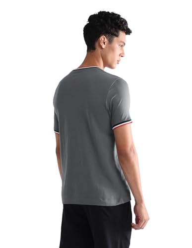 Image of U.S. Polo ASSN. Mens OEE01 Striped Neck Cotton Lounge T-Shirt - Pack of 2