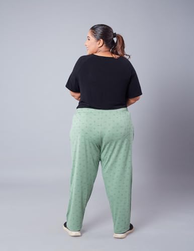 Image of CUPID Women's Plus Size Cotton Printed Pajamas, Nightwear, Lounge Wear, Walk Wear Lowers, Regular Fit Track Pants for Ladies M to 7XL