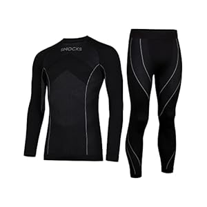 Snocks Intimo Termico Uomo Nero Biancheria Intima Termica Uomo