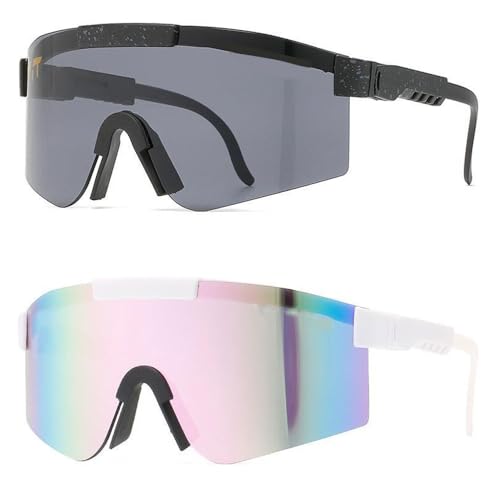 TERRIFI Polarized Sports Sunglasses for Men Women, 2Pack UV400 Protection Sports Sunglasses for Cycling, Fishing, Running, Golf, Outdoor Sports