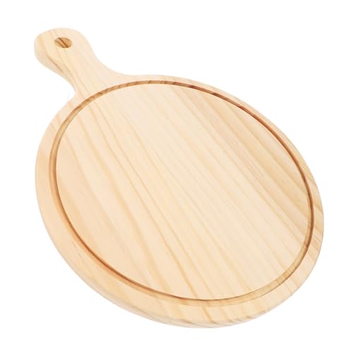 STOBAZA Tabla de Pizza de Madera Natural Tabla para Servir y Pala para Hornear Pizzas y Pan Casero Uso Doméstico y Profesional
