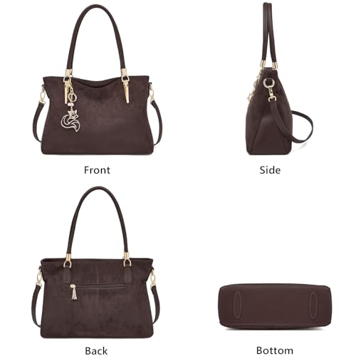 Image of FOXLOVER Soft Genuine Leather Medium Purses for Women Tote Bag Handbags with Top-handles Shoulder Satchel Purse