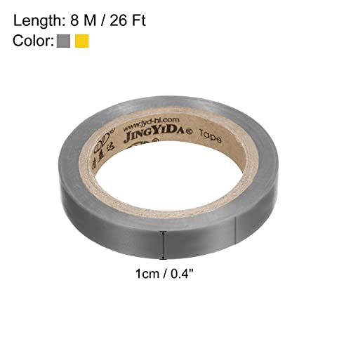 PATIKIL 26Ft Grip Finishing Tape, 2 Pack PVC Racquet Finishing Tapes Racket Accessories Sticky Seal for Tennis Badminton Grey/Yellow - Image 2