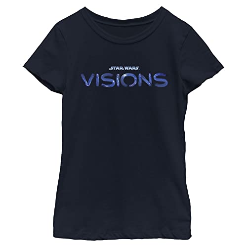 T-shirt Star Wars Visions fille haut à manches courtes logo Stvision bleu