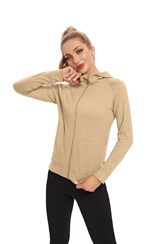 TIHEEN Womens Zip Up Hoodie, Long Sleeve Warm Soft Polar Lightweight Workout Jacket with Pockets4