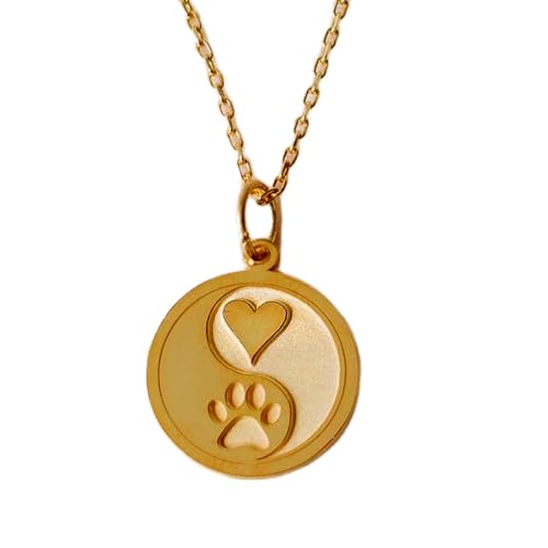 Collier pendentif pièce gravée patte de chien LKBEADS, le cadeau unisexe idéal