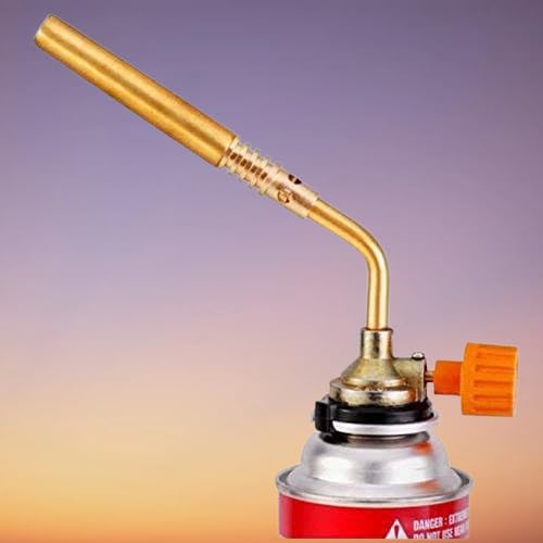Butane Gas Blow Torch Flamethrower Burner, Brass, for Camping Welding BBQ (Normal Flame Torch)-picture-17