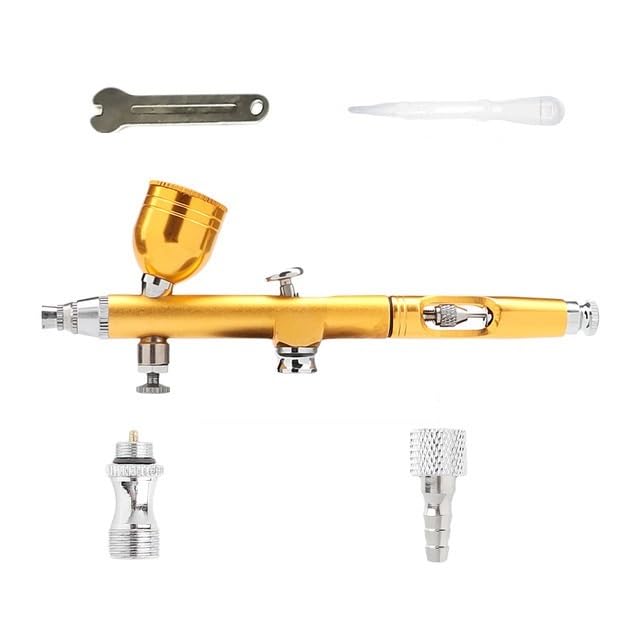 Pistola Spary for compressore wireless portatile utilizzata for lo spruzzatore di riempimento acqua for dolci for il trucco Controllo Preciso(047 GOLD Airbrush)