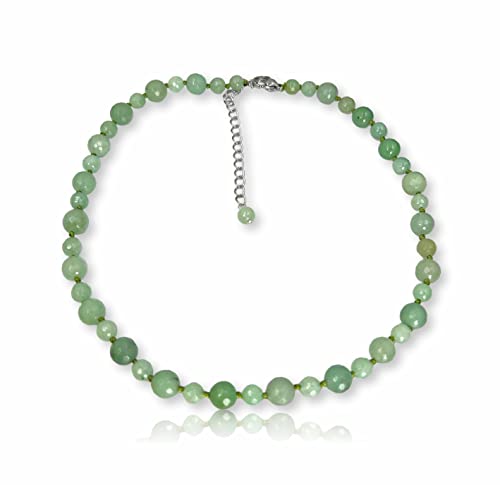 Mgr My Gems Rock! Beaded Semi Precious Stone Genuine Green Aventurine Collar Or Choker Necklace For Women Or Girls, 15" Long With 3" Extender. #TOP8