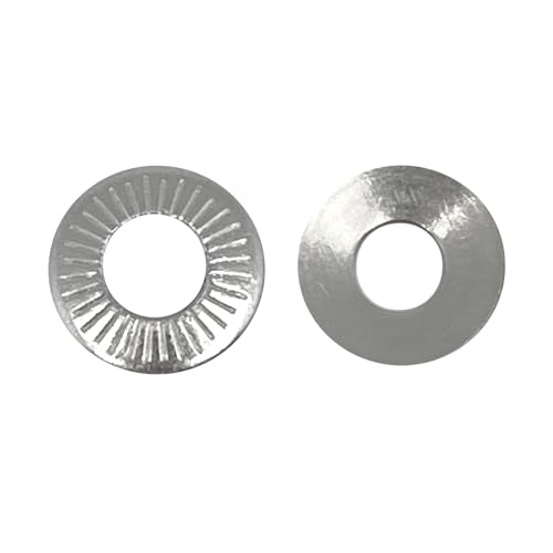100 Pcs M4 304 Stainless Steel Conical Knurled Spring Washer,Spring Disc Washer,Conical Knurled Spring Washers,Prevent Loose Fasteners