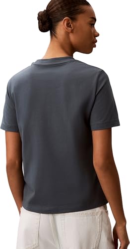 Calvin Klein Women's A- Inst. Logo Classic Tee Ss Lv047C912G Graphic Tees, Blue (Dark Slate), M 2