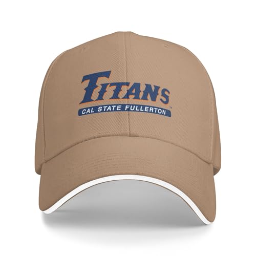 Cal State Fullerton Titans Sandwich Cap Unisex Classic Baseball Capunisex Adjustable Casquette Dad Hat Natural