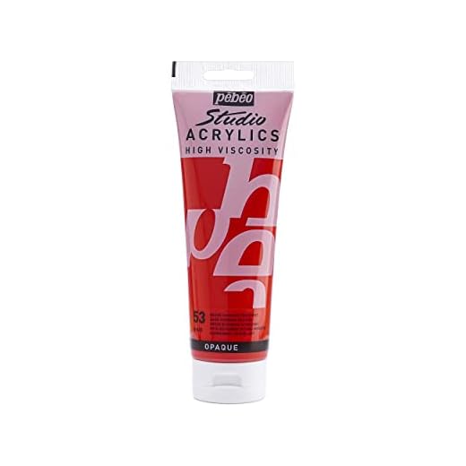 Pébéo - Acrílico Fine Studio - Pintura acrílica Rojo - Rojo Cadmio Oscuro Imitatión - 250 ml