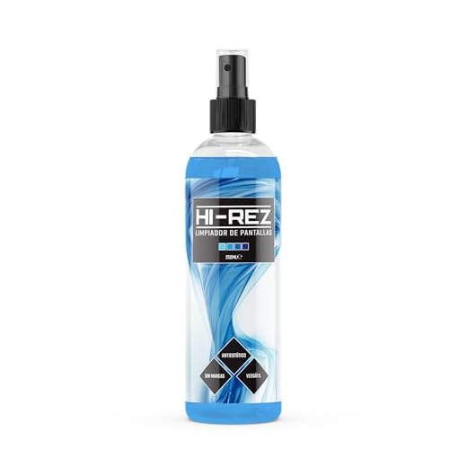 Hi-Rez - Limpiador de Pantallas en Spray 250 ml - Limpieza Sin Rayas para Monitores, Portátiles, TVs, Móviles y Tablets - Fórmula Antiestática - Fabricado en Reino Unido