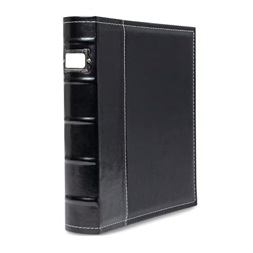Bellagio-Italia 3 Ring Binder - 1 Inch Ring Stores up to 250 Pages - Classy Faux Leather Binder for Presentations, File Storage, and Trading Cards, Black 1-Pack (30303)